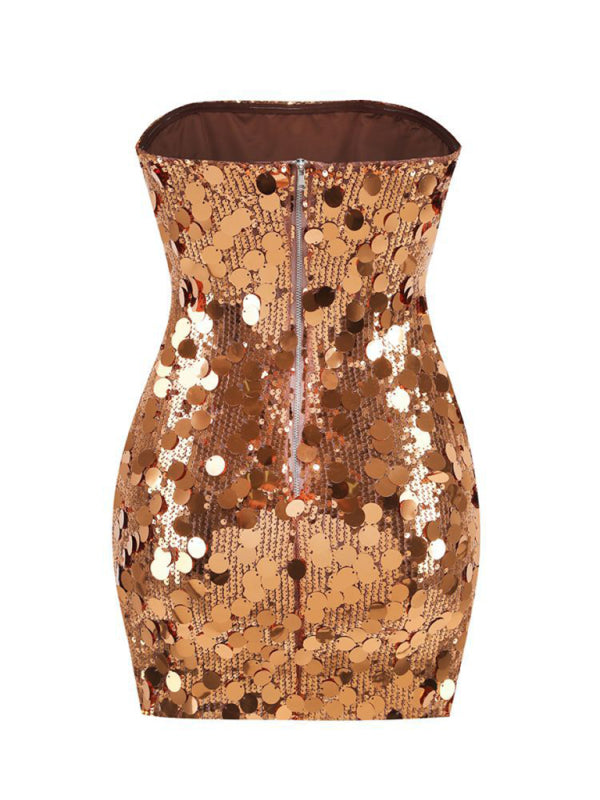 VERONA - Tube Top Pailletten Jurk