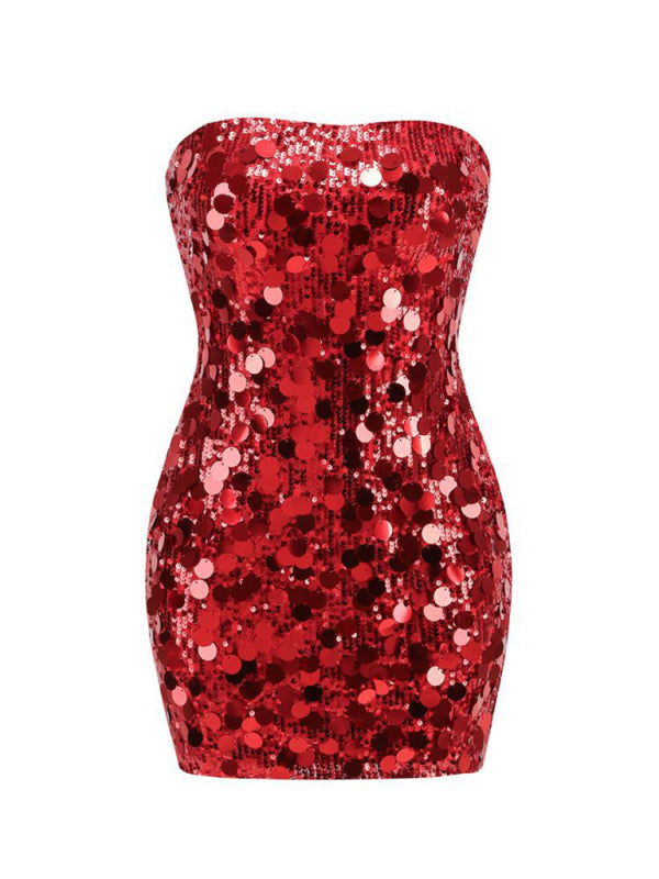 VERONA - Tube Top Pailletten Jurk