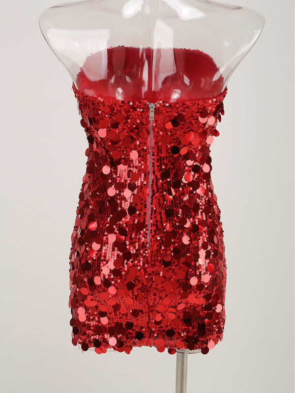 VERONA - Tube Top Pailletten Jurk
