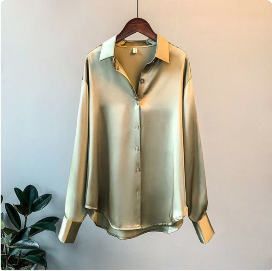 JENNA - Elegante losse satijnen blouse voor dames
