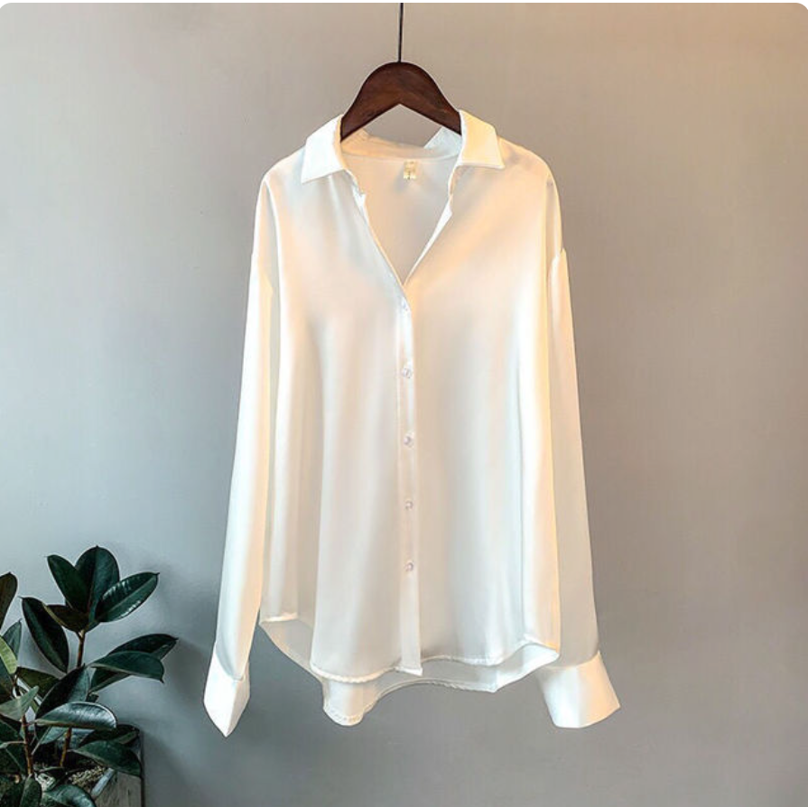 JENNA - Elegante losse satijnen blouse voor dames