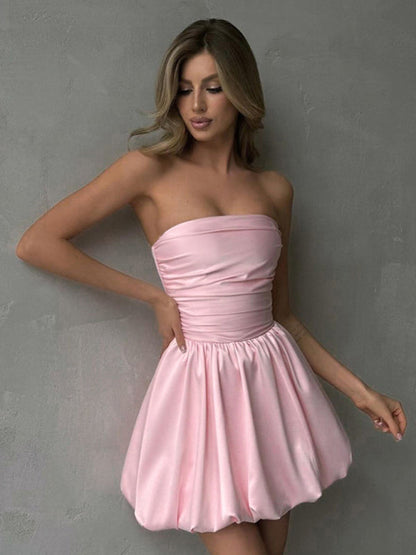 ANGELICA - One Shoulder Tube Top A-lijn Minijurk