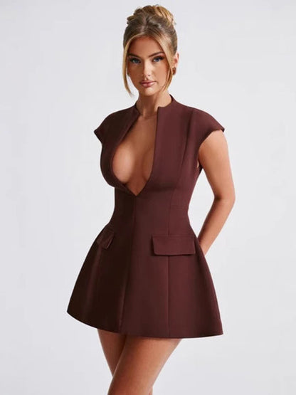 VALENTINA - V-Neck Mini Jurk
