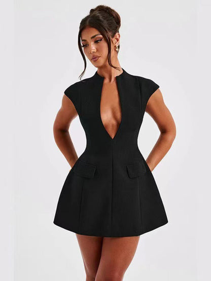 VALENTINA - V-Neck Mini Jurk