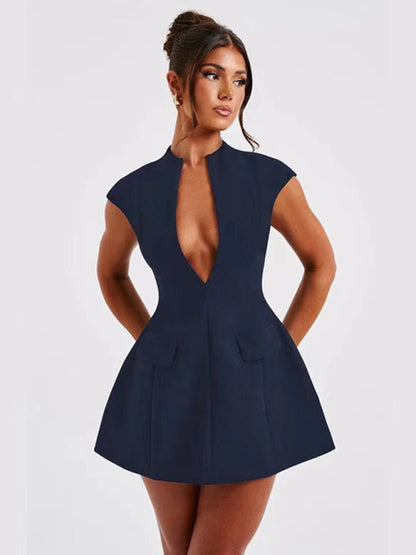 VALENTINA - V-Neck Mini Jurk