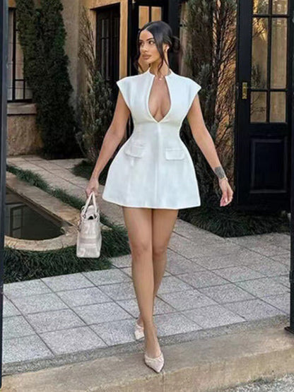 VALENTINA - V-Neck Mini Jurk